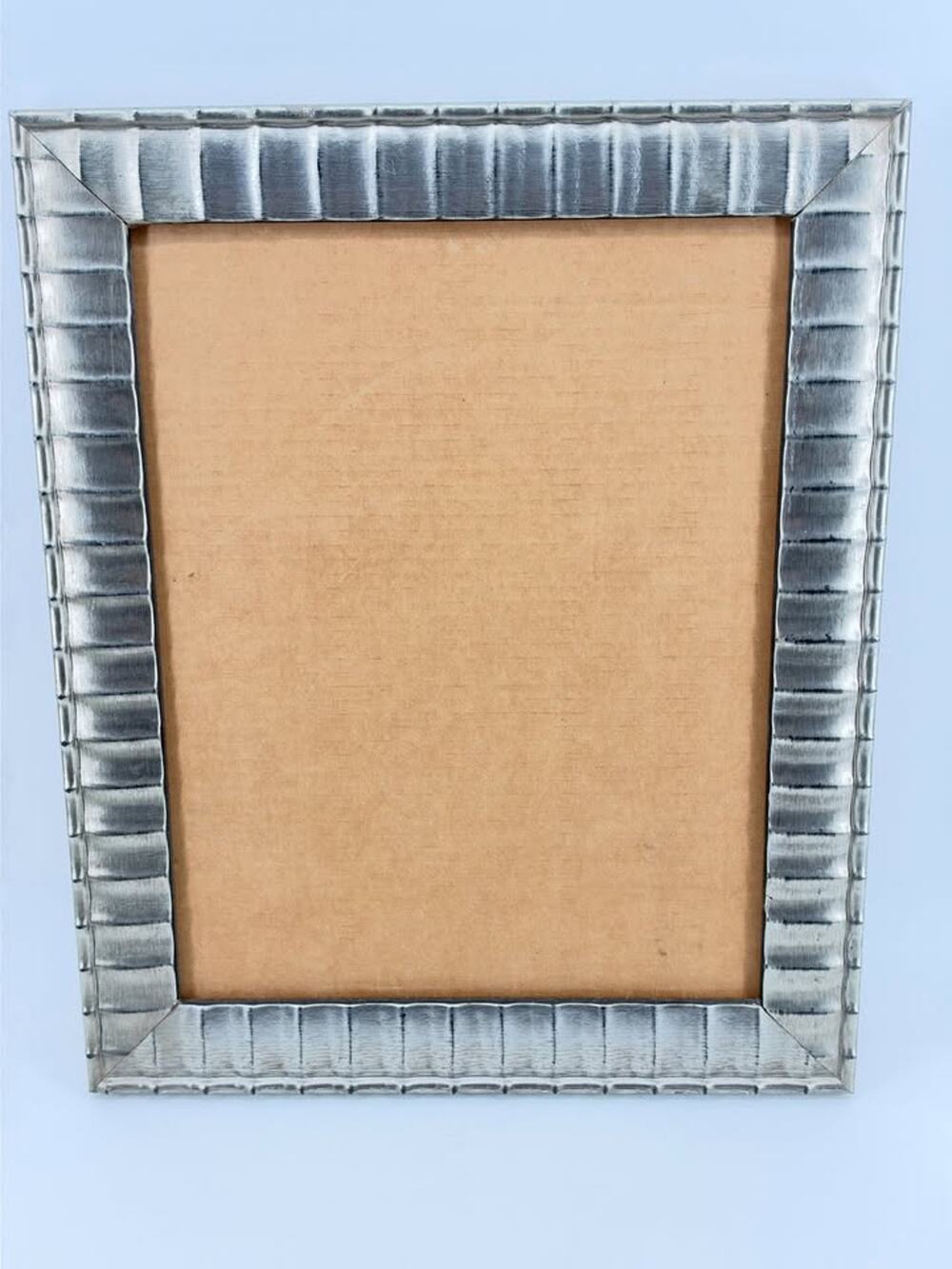 Silver-Toned Picture Frame w/ Textured Fluted Border - 10.5" x 13.5"